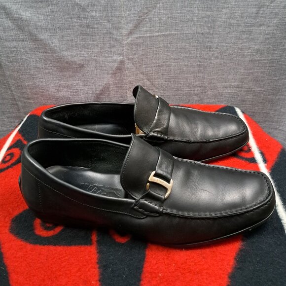 %Salvatore Ferragamo Black Leather Slip-On Loafers Size 11 Men / D3 main image 8